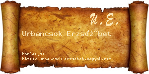 Urbancsok Erzsébet névjegykártya
