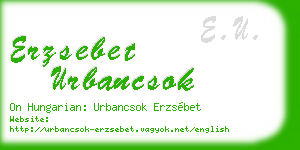 erzsebet urbancsok business card