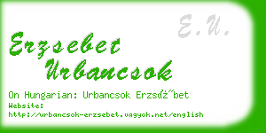 erzsebet urbancsok business card